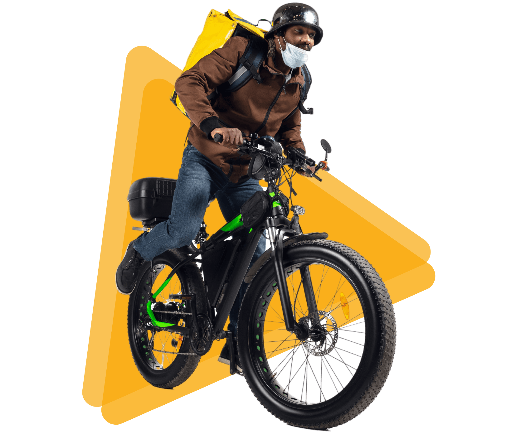 a man sitting on top of a blue scooter with a smile on his face